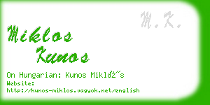 miklos kunos business card